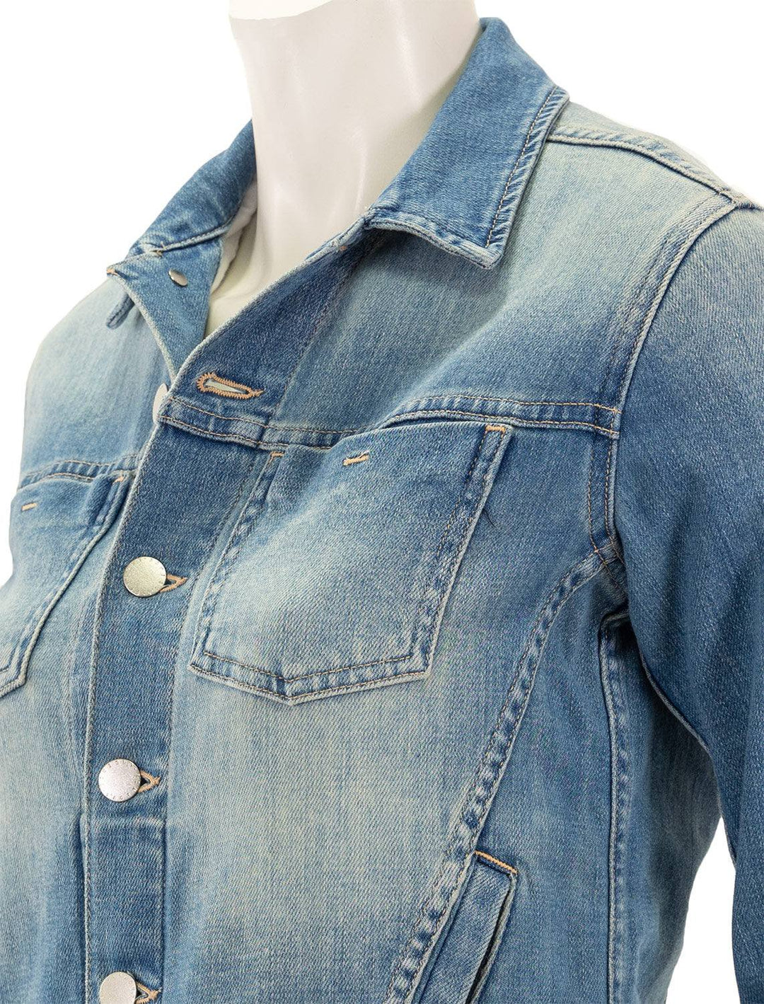 Close-up view of L'agence's tatiana released hem jacket in basin.