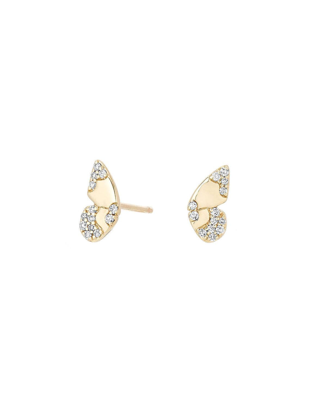 14K enchanted diamond butterfly wing posts