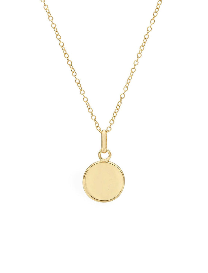 Back view of Anna Beck's Classic Medium Smooth Rim Circle Necklace in Gold.