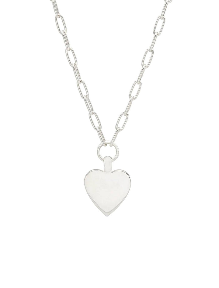 Back view of Anna Beck's Medium Heart Necklace in Silver.
