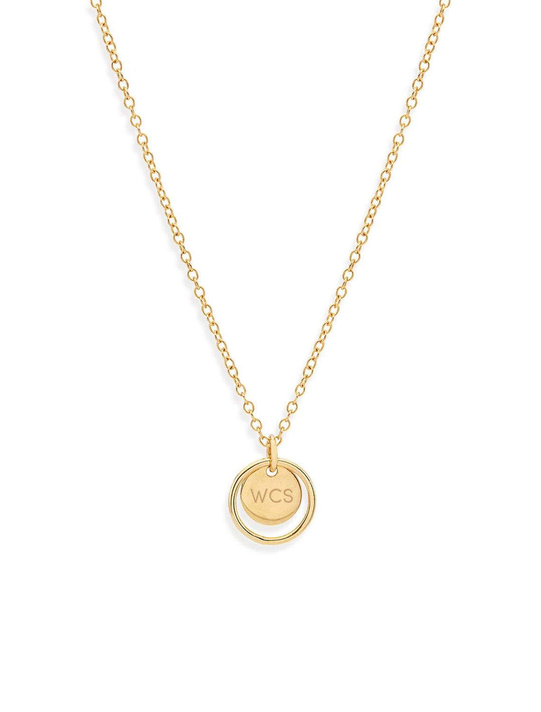 double circle engravable necklace in gold (2)