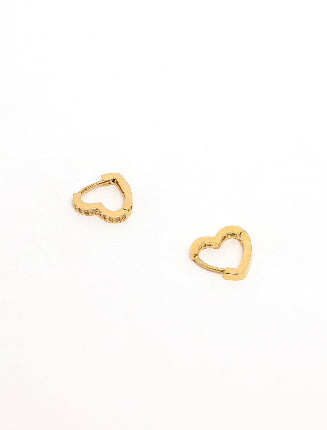 Marit Rae pave heart hoops in gold - Twigs