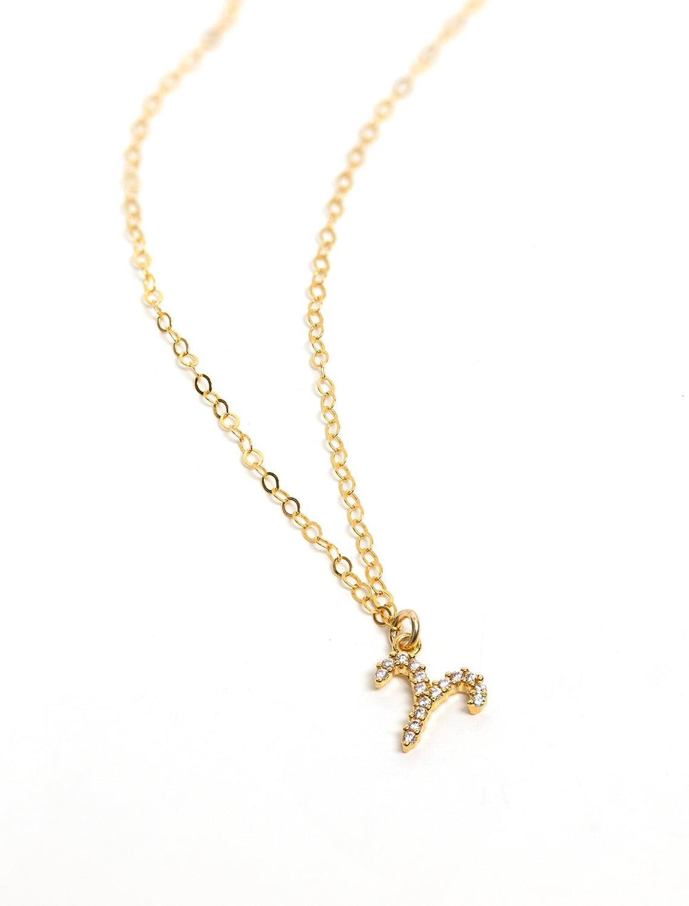 mini pave zodiac necklace | aries