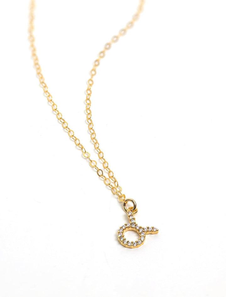 mini pave zodiac necklace | taurus