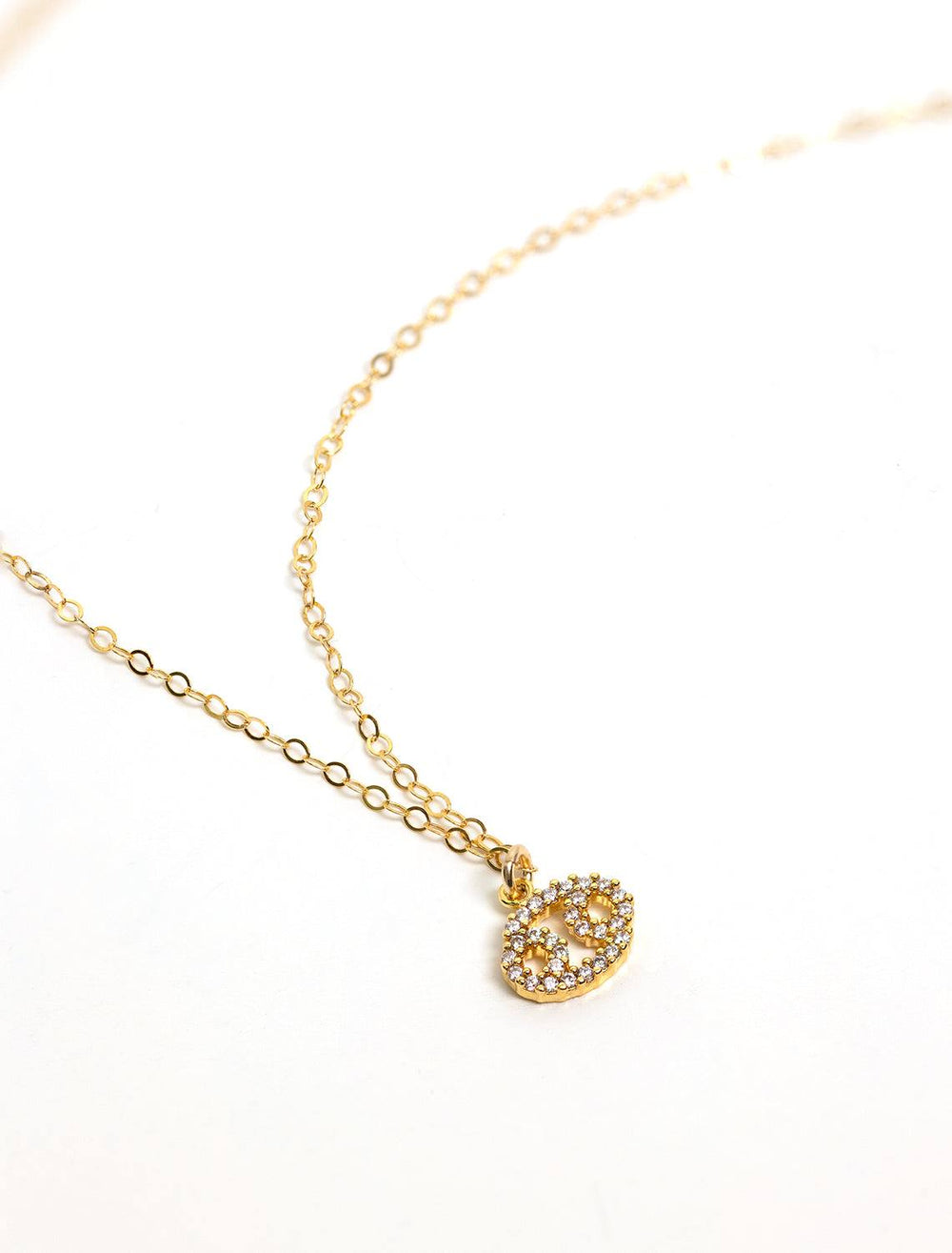mini pave zodiac necklace | cancer
