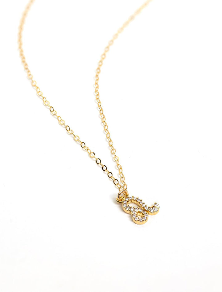 mini pave zodiac necklace | leo
