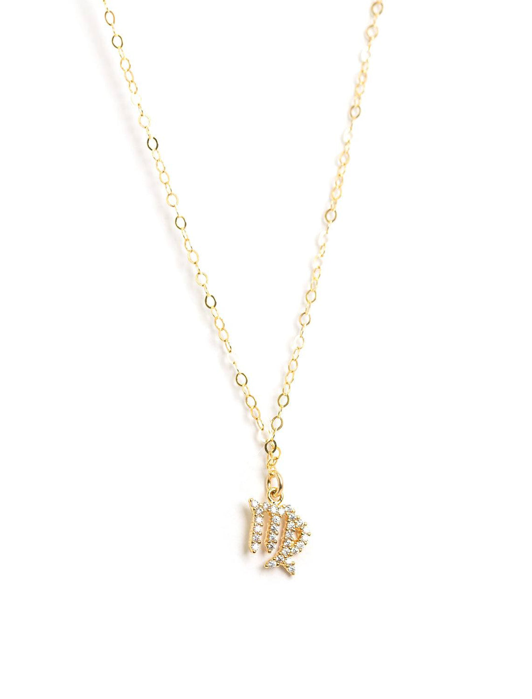 mini pave zodiac necklace | virgo