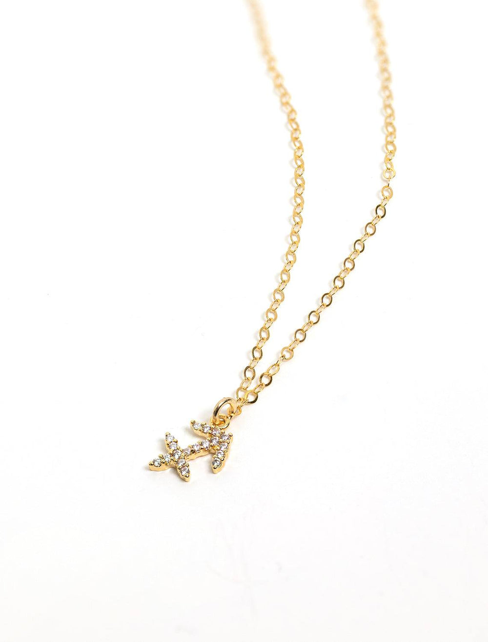 mini pave zodiac necklace | sagittarius