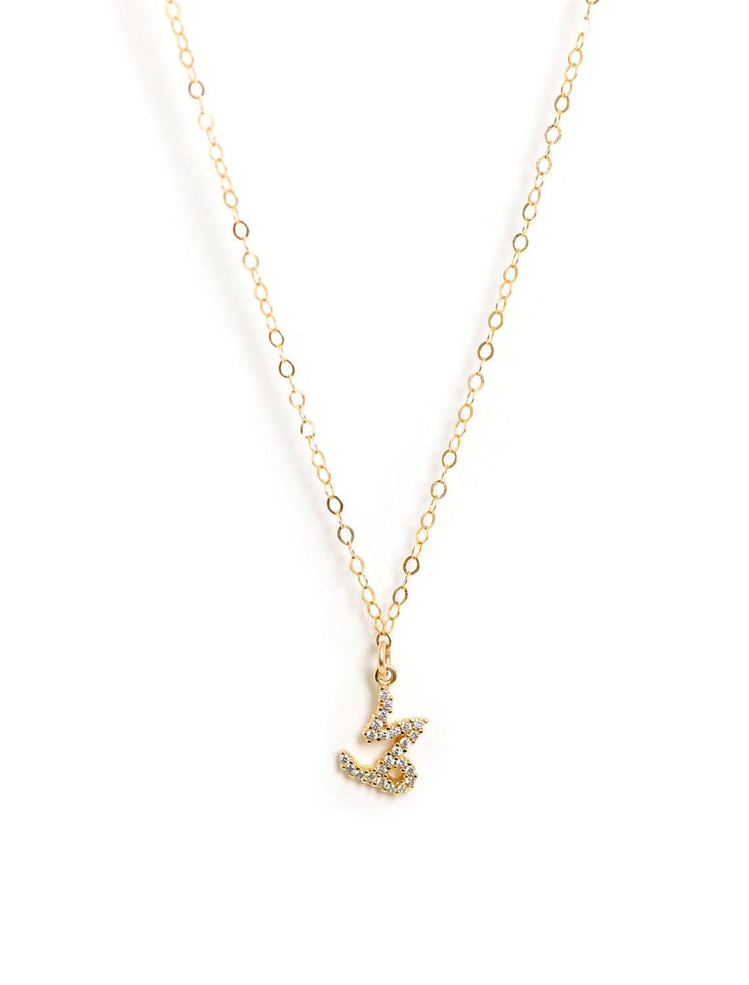 mini pave zodiac necklace | capricorn