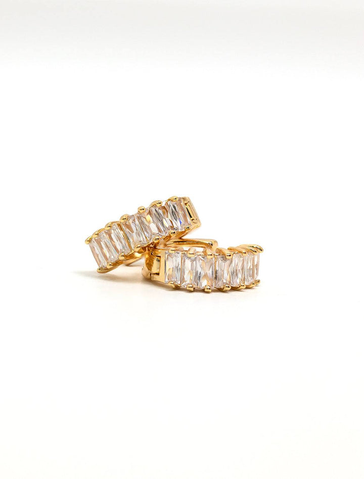 Marit Rae pave hoops with radiant cut cz - Twigs