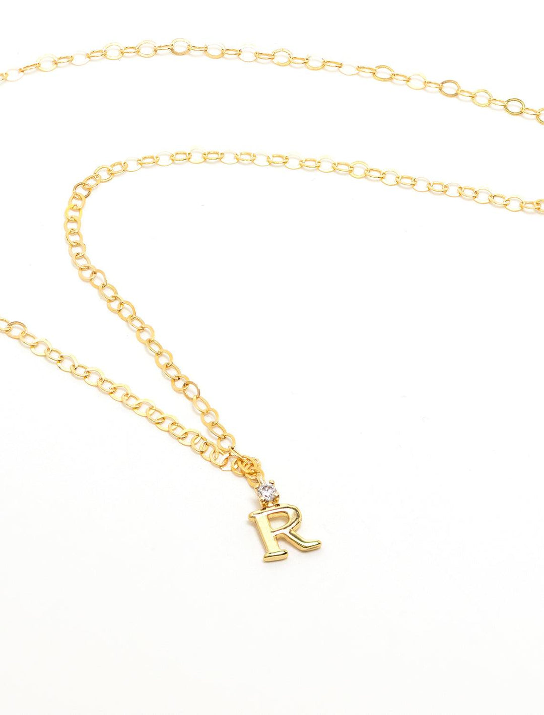 Marit Rae initial and cz necklace in gold | R - Twigs