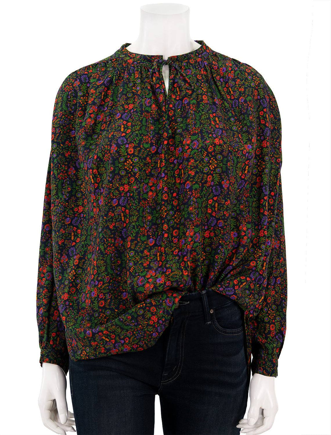Front view of XIRENA's Ameli Top in Navy Floral.