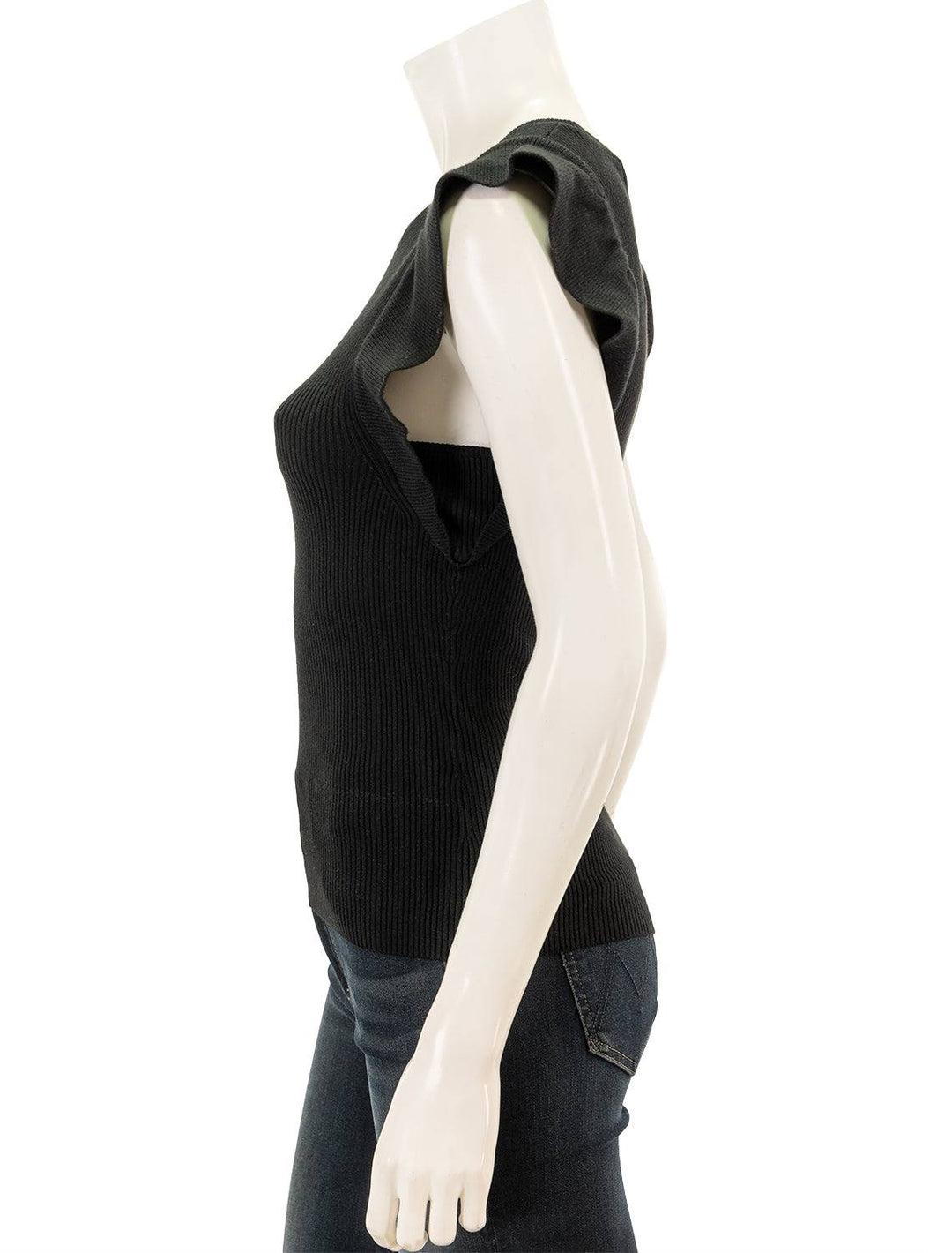 Side view of Marie Oliver's rory top in black.
