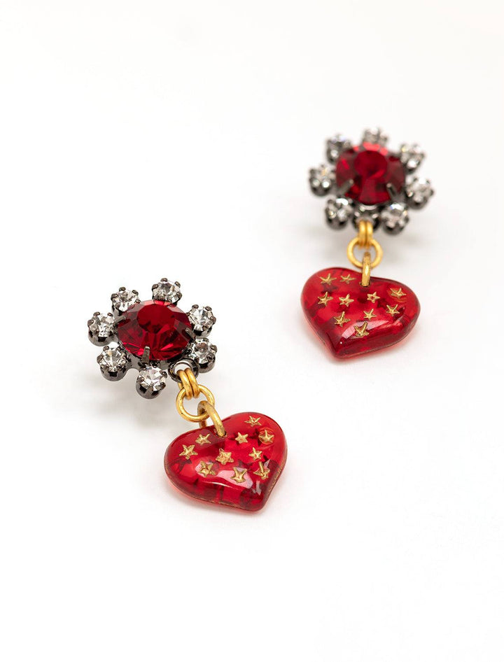 Elizabeth Cole heart earrings in red - Twigs
