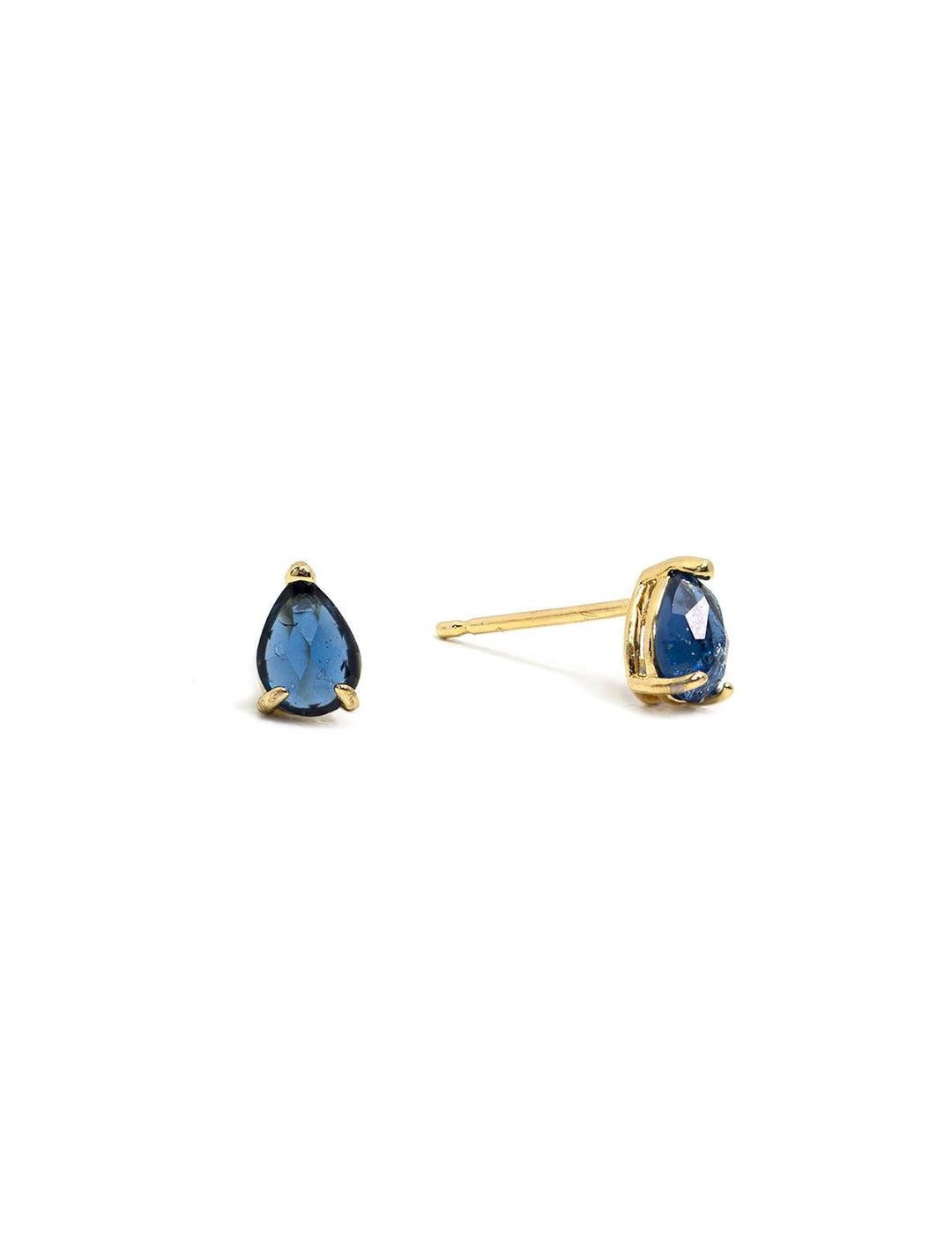 Tai jewelry's pear shaped stud in sapphire.