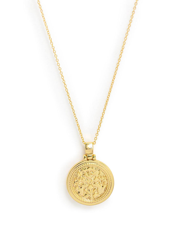 freya coin necklace in gold