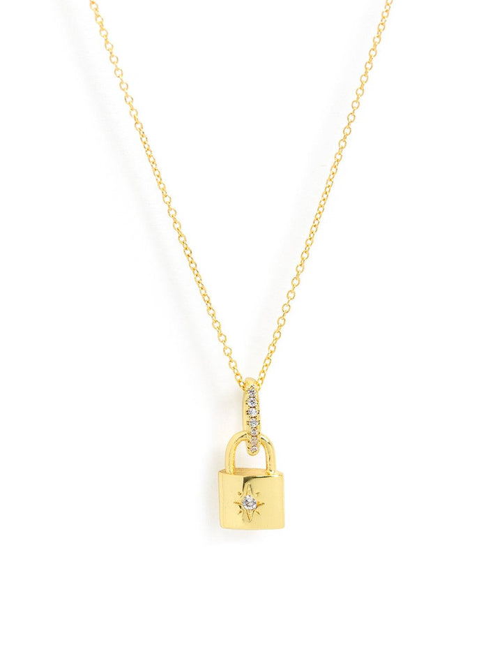 nora lock necklace in gold