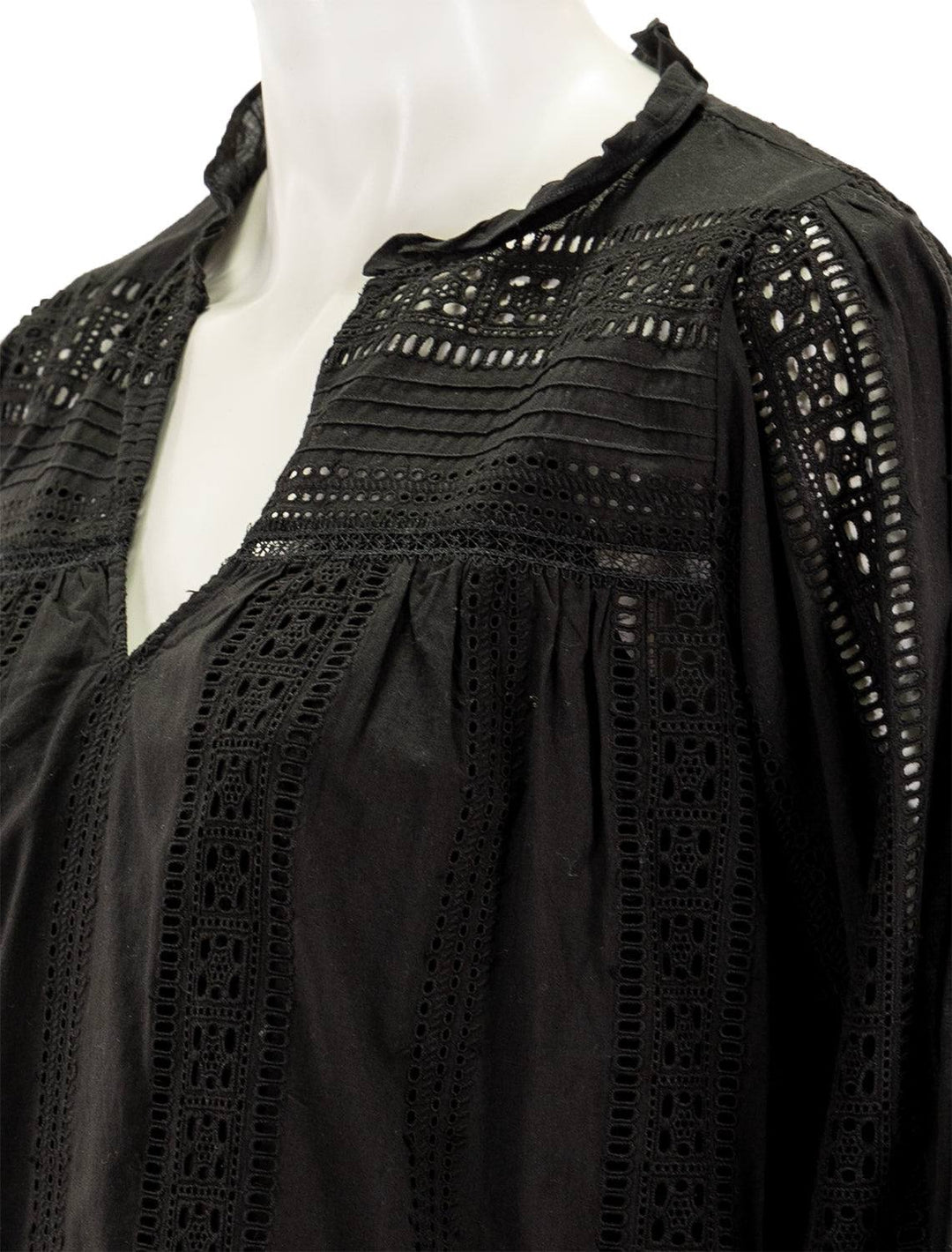 Close-up view of Velvet Brand's Jordy Top in Black.