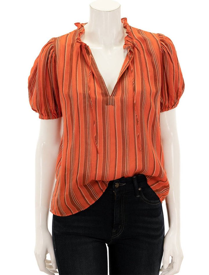 Front view of Ulla Johnson's oona top in porto.