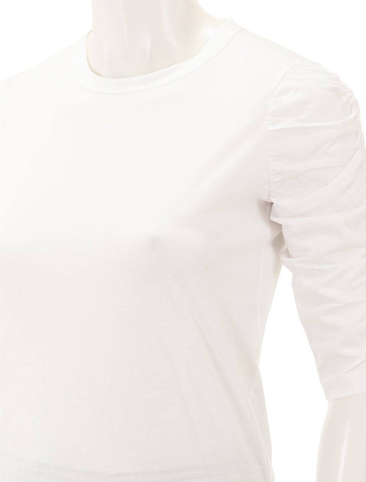 Close-up view of Veronica Beard's waldorf tee in white.