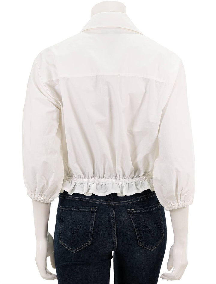 Back view of Cara Cara's hutton top in white.
