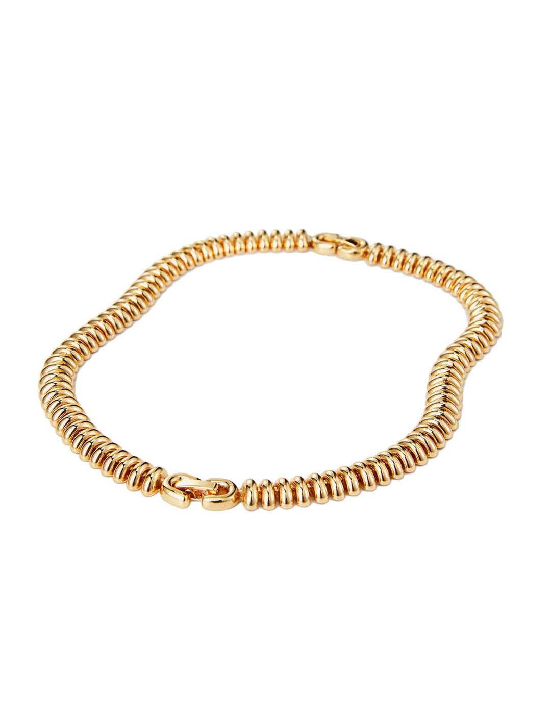 Front view of Jenny Bird's Sofia Choker Necklace in Gold Tone Dipped Brass.