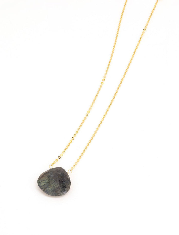 faceted black labradorite teardop necklace (2)