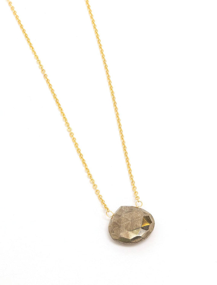 faceted pyrite teardrop necklace (2)