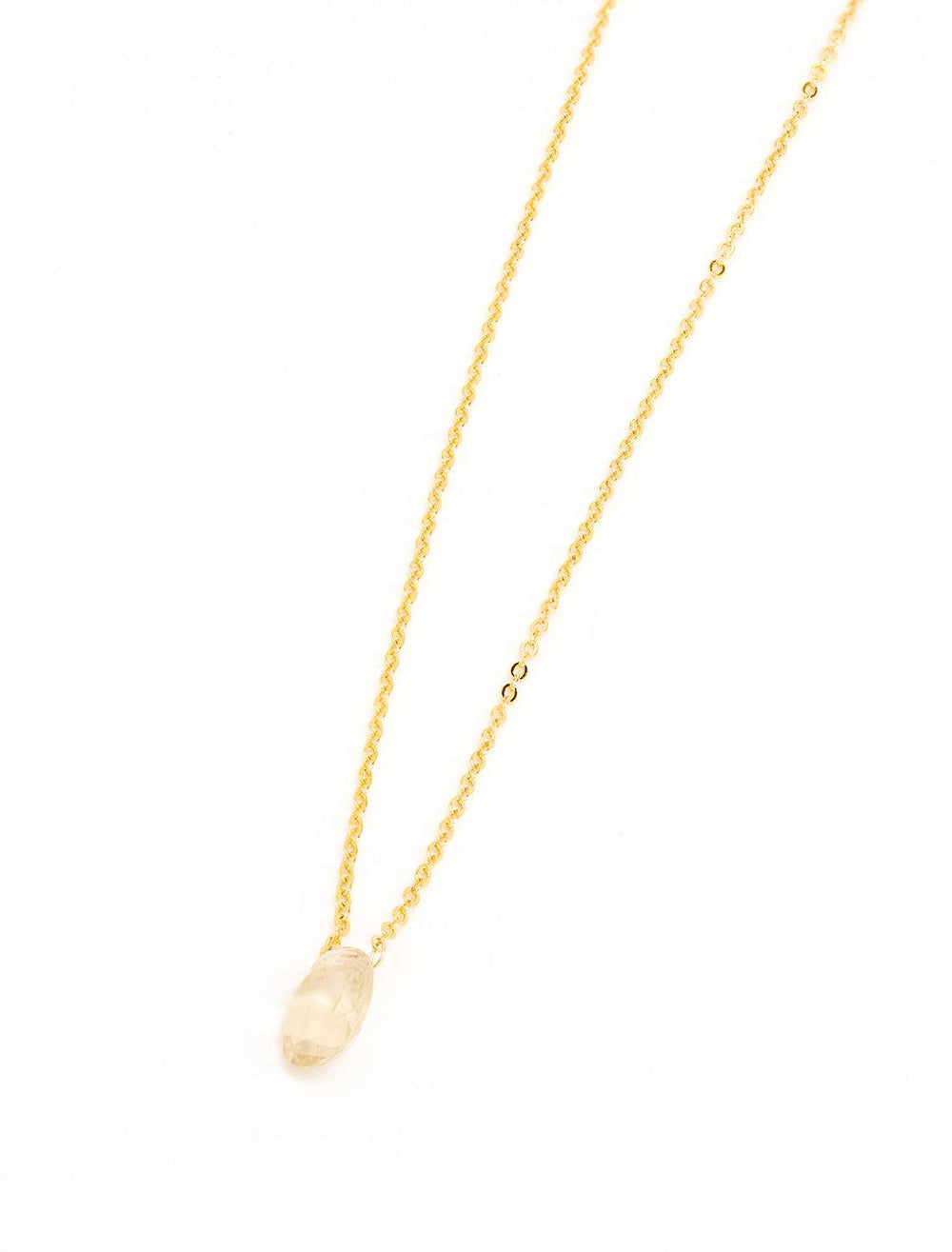 champagne quartz solitare necklace (2)