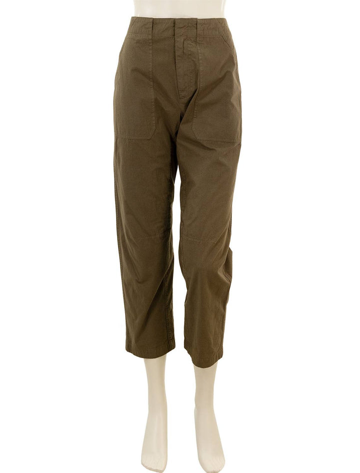 Front view of Rag & Bone's leighton workwear pant in olive.