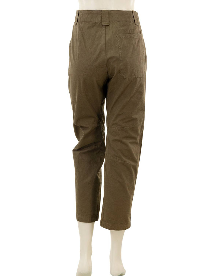 Back view of Rag & Bone's leighton workwear pant in olive.