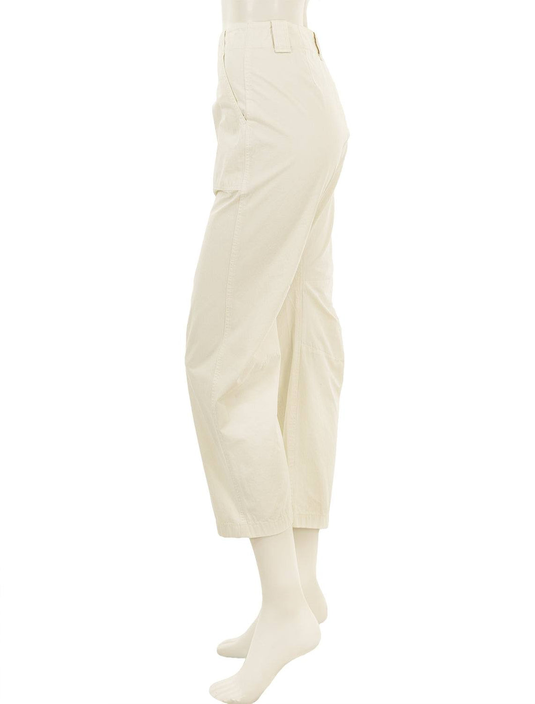 Side view of Rag & Bone's leyton workwear pant in ivory.