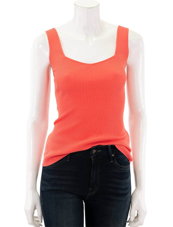 Front view of Rag & Bone's asher tank in coral.