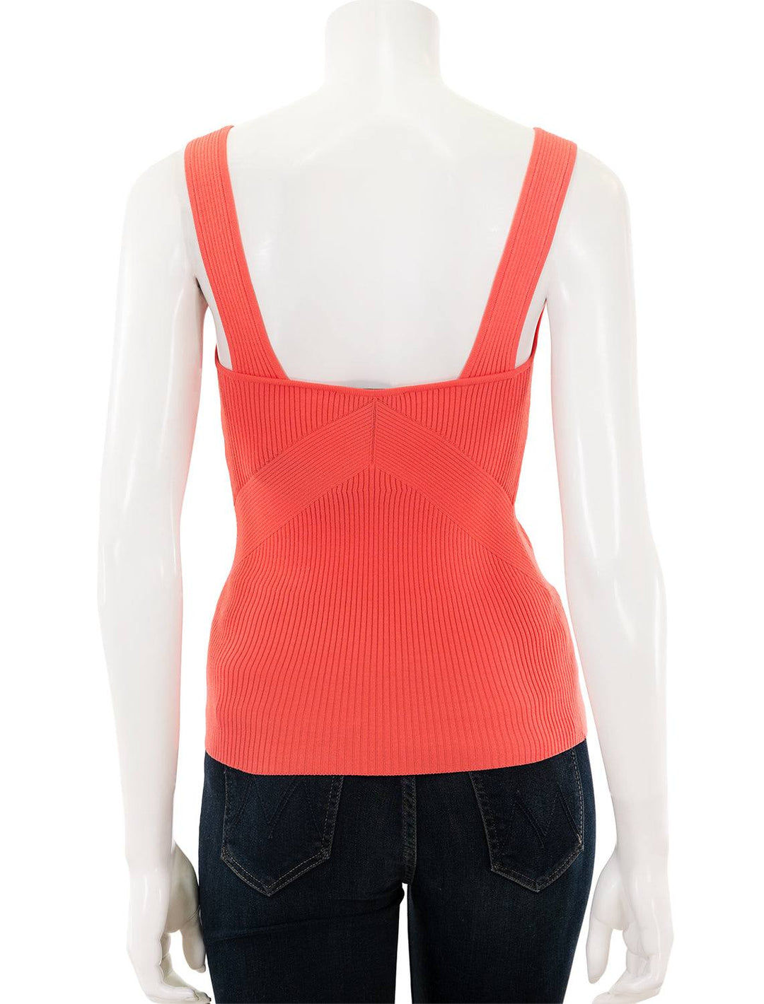 Back view of Rag & Bone's asher tank in coral.
