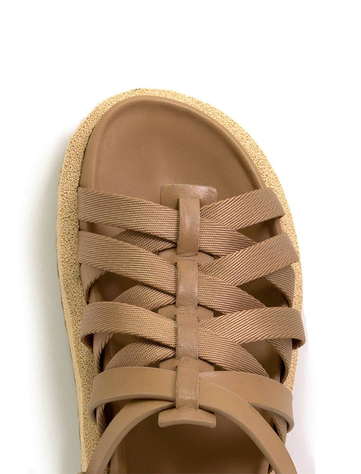 Close-up view of Rag & Bone's park sandal in biscotti.