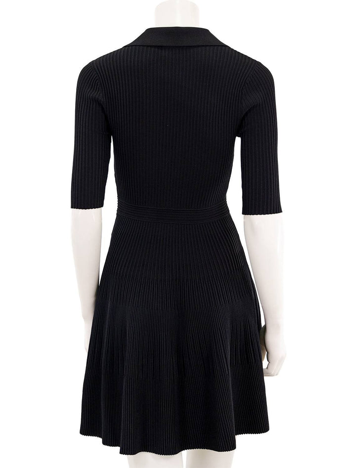 Back view of Jonathan Simkhai's patricia core compact rib polo dress in black.