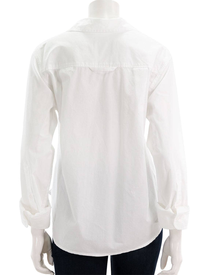 back view of kayla shrunken shirt in optic white