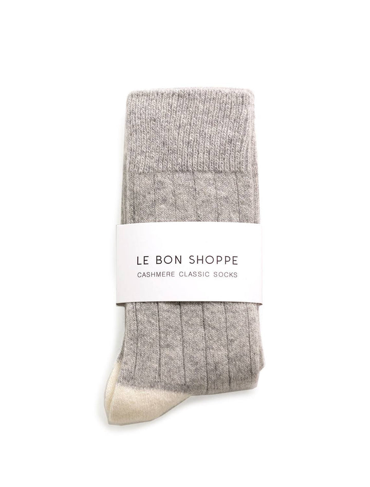 classic cashmere socks in grey melange