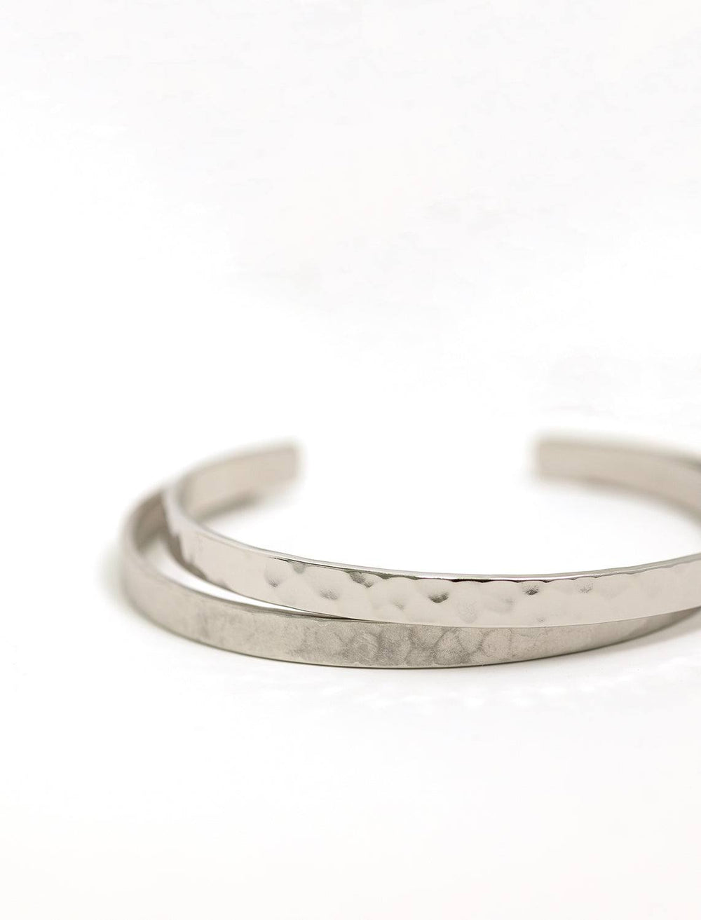 hammered cuff set silver and matte silver (2)