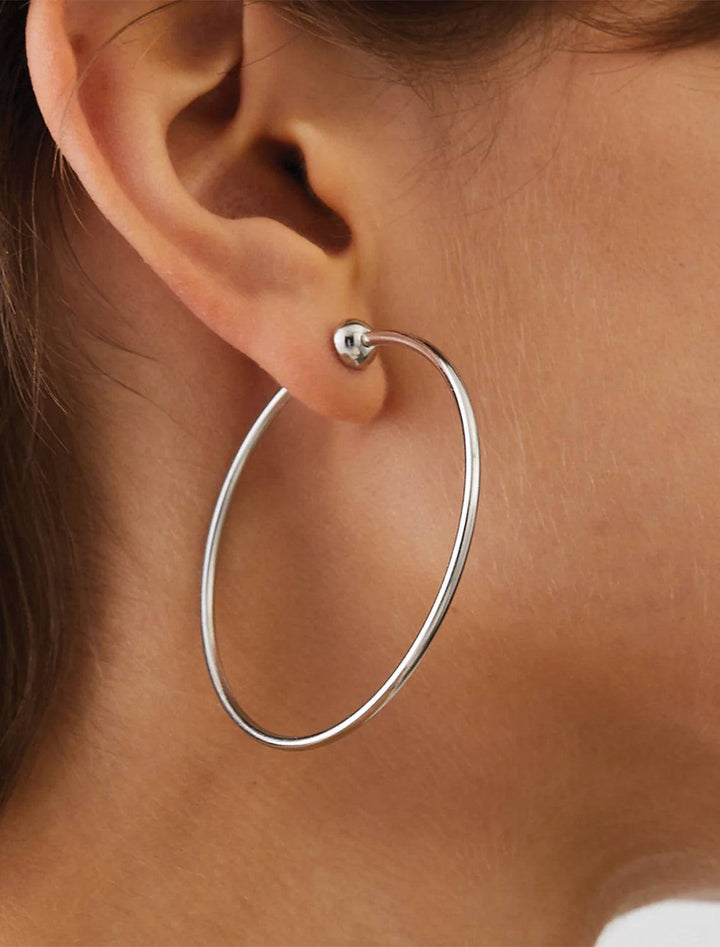 Jenny Bird new icon hoops in silver small - Twigs