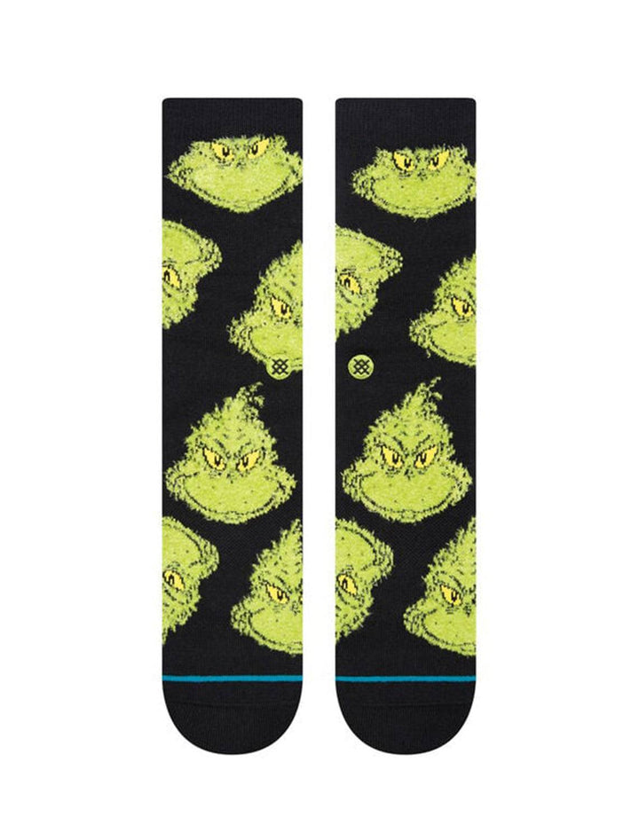 Front view of Stance's mean one socks in black.