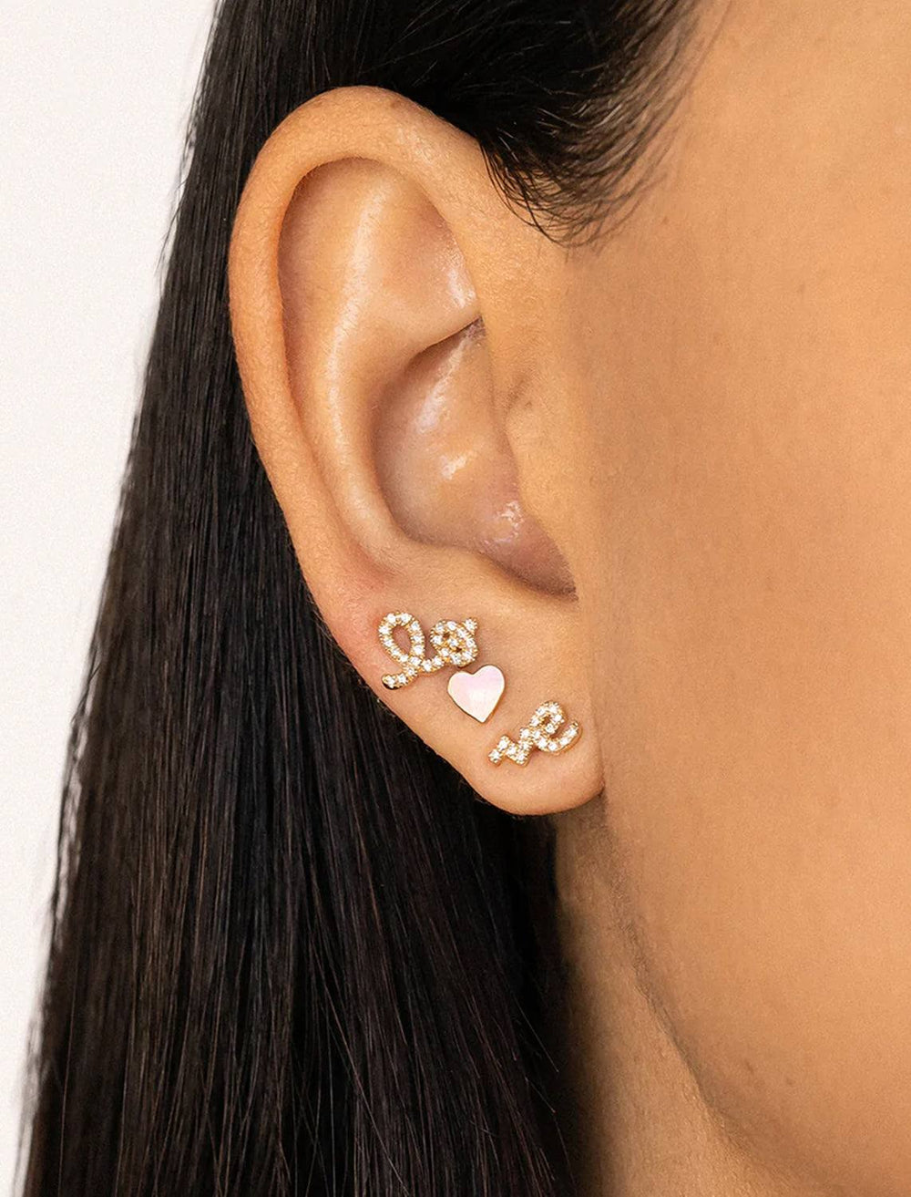Sydney Evan "LOVE" STUD EARRINGS - Twigs