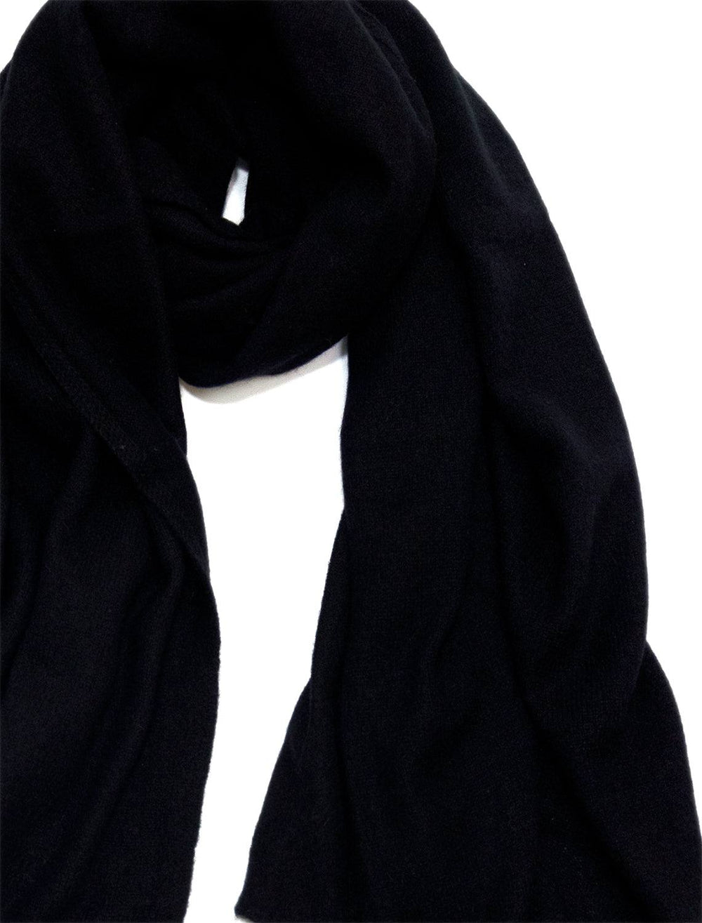 White + Warren's cashmere scarf in black.