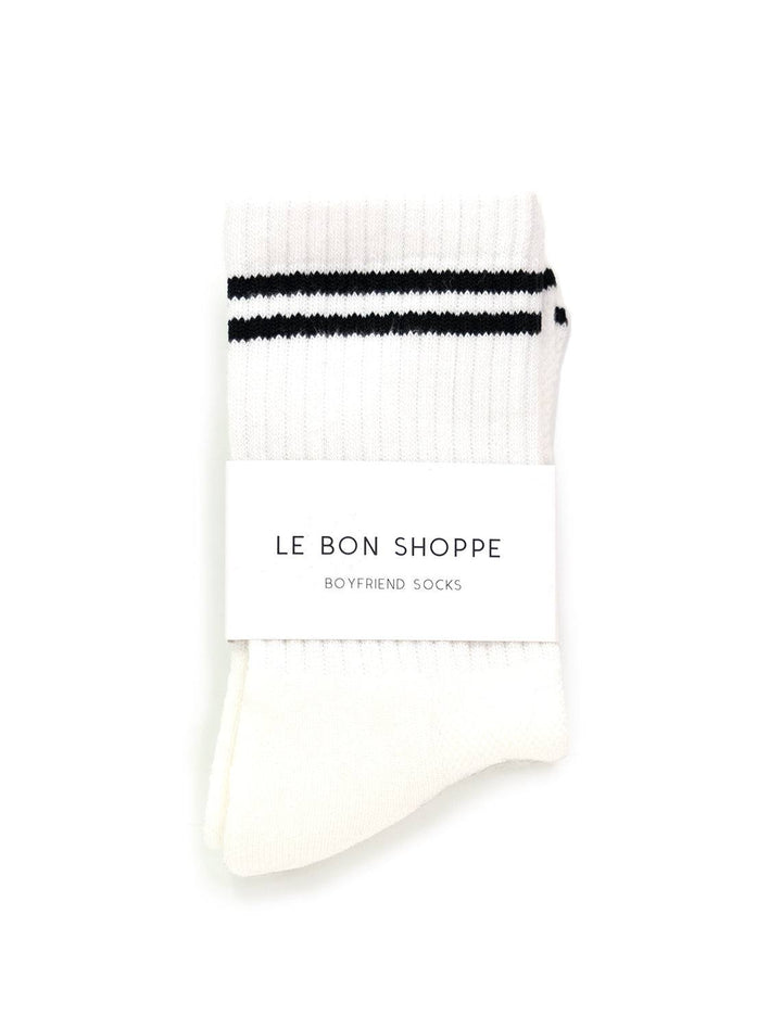 Le Bon Shoppe's boyfriend socks in classic white.