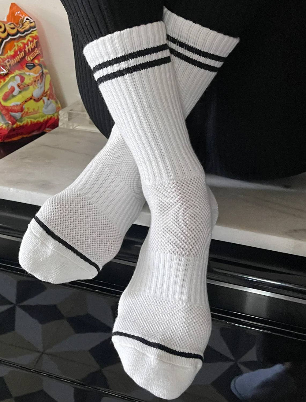 Le Bon Shoppe's boyfriend socks in classic white.
