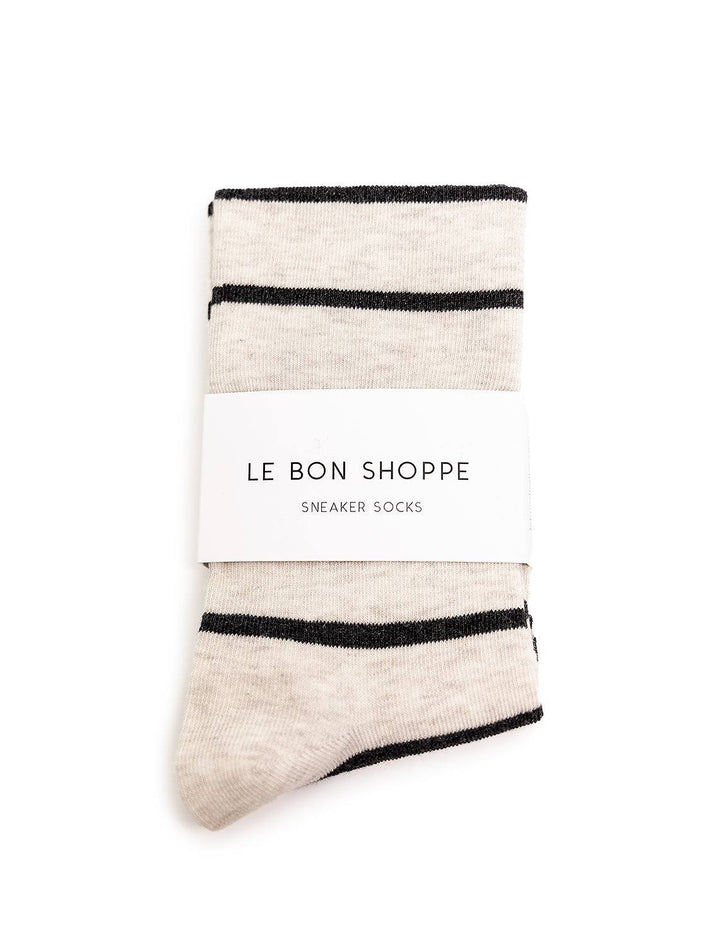Overhead view of Le Bon Shoppe's wally socks in grain.