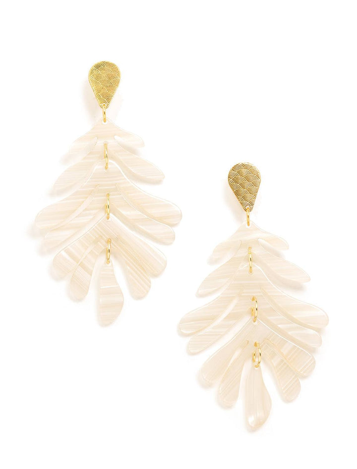 palm earrings in seashell