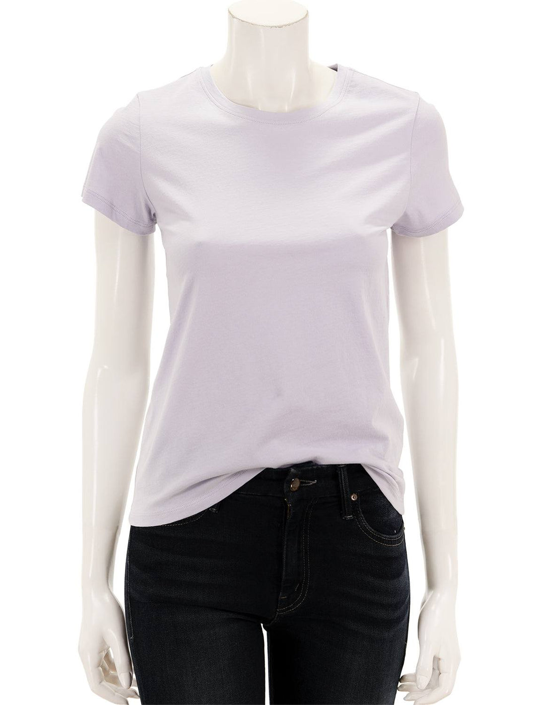 Front view of Lilla P's short sleeve crewneck in lily.