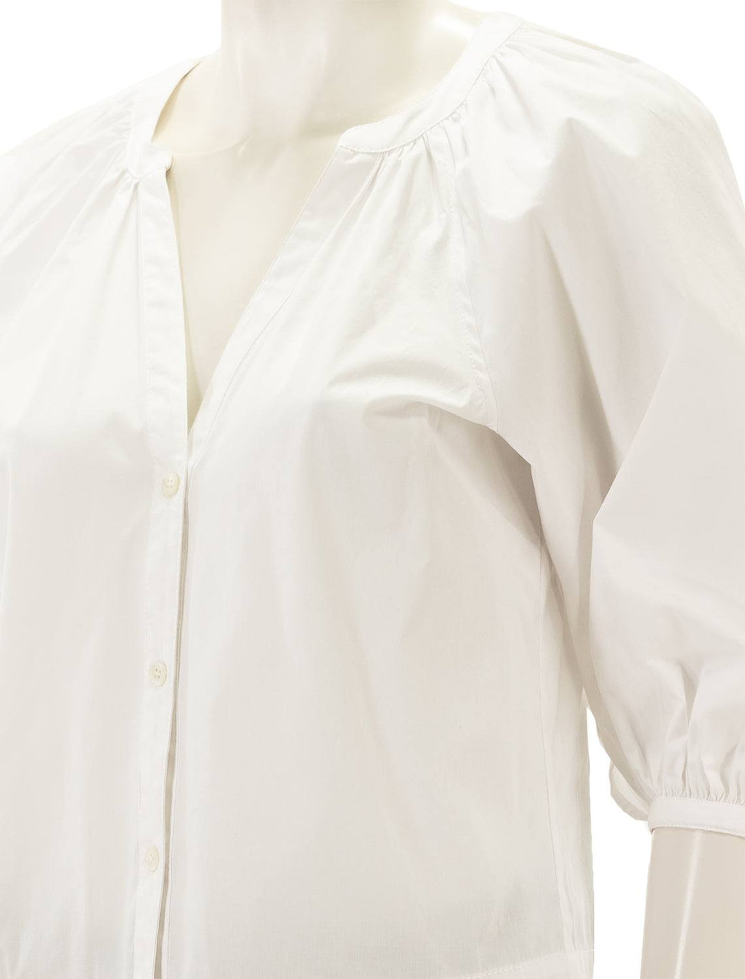 Close-up view of STAUD's new dill top in white.