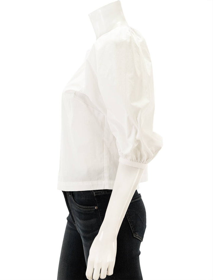 Side view of STAUD's new dill top in white.
